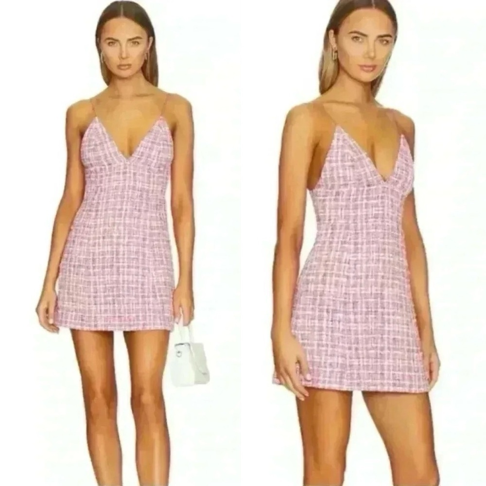 House of Harlow 1960 Pink Candy Tweed Dress